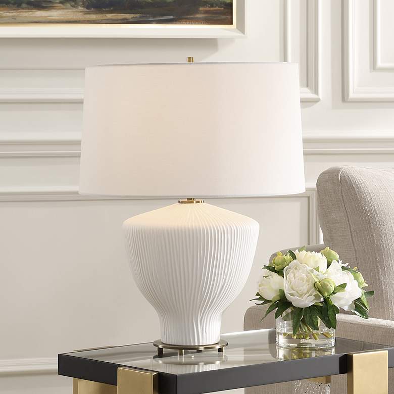 Image 1 Uttermost Maisie 23 1/2" High Table White Ceramic Table Lamp