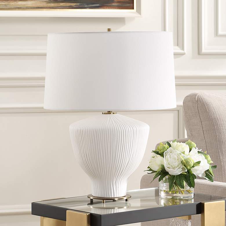 Image 3 Uttermost Maisie 23 1/2" High Table White Ceramic Table Lamp more views