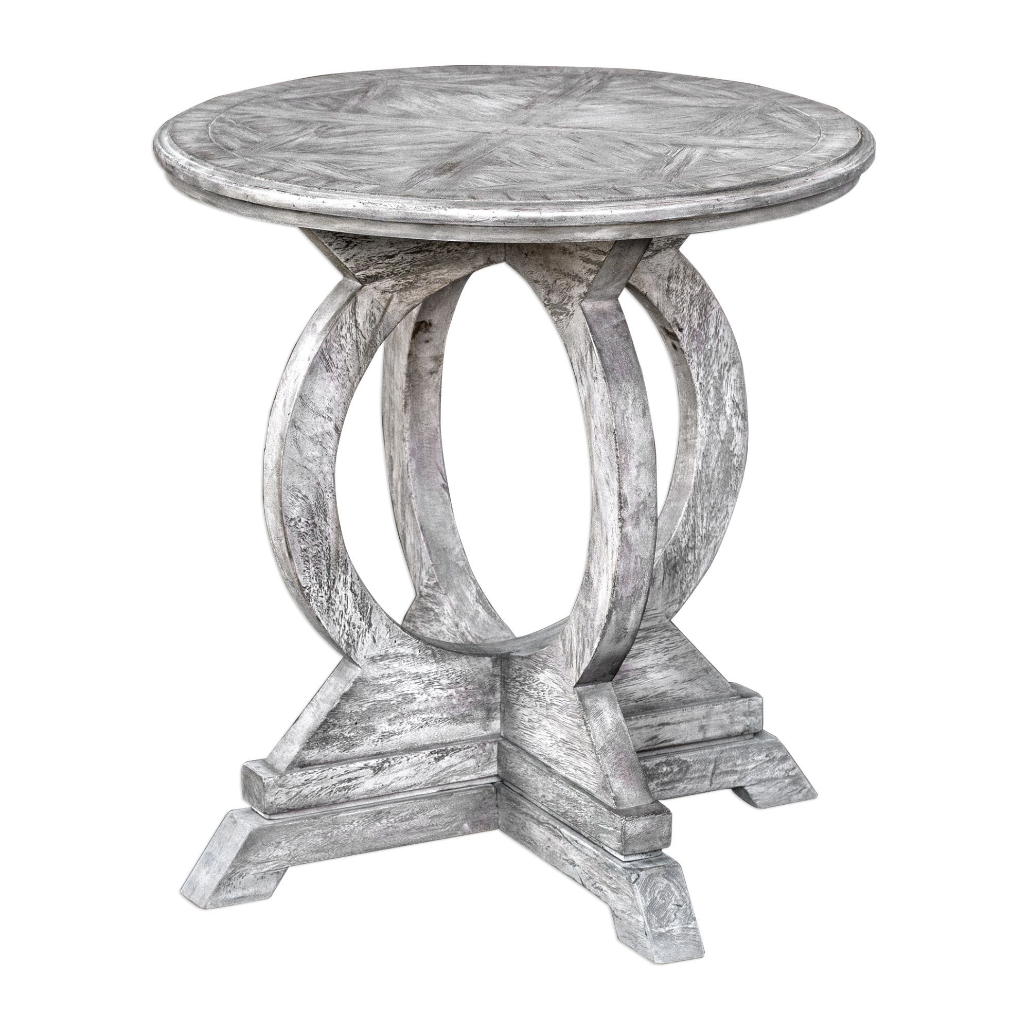 Image 4 Uttermost Maiva White Side Table more views
