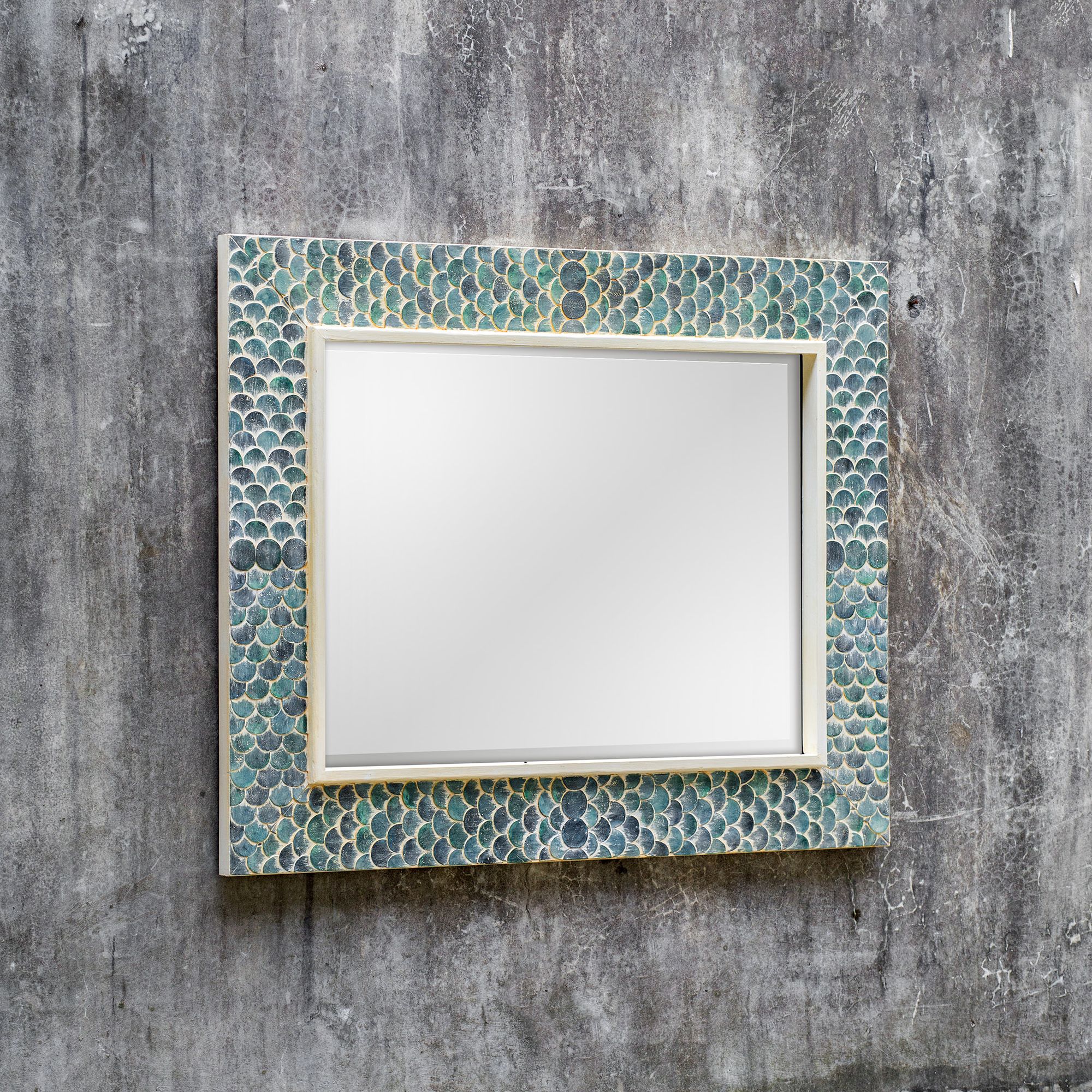 Vintage square tropical mirror popular art. Sooo cool!! Very heavy! AMAZING!!