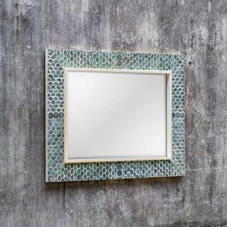 Image 3 Uttermost Makaria Tropical Blue 38" x 48" Wall Mirror more views