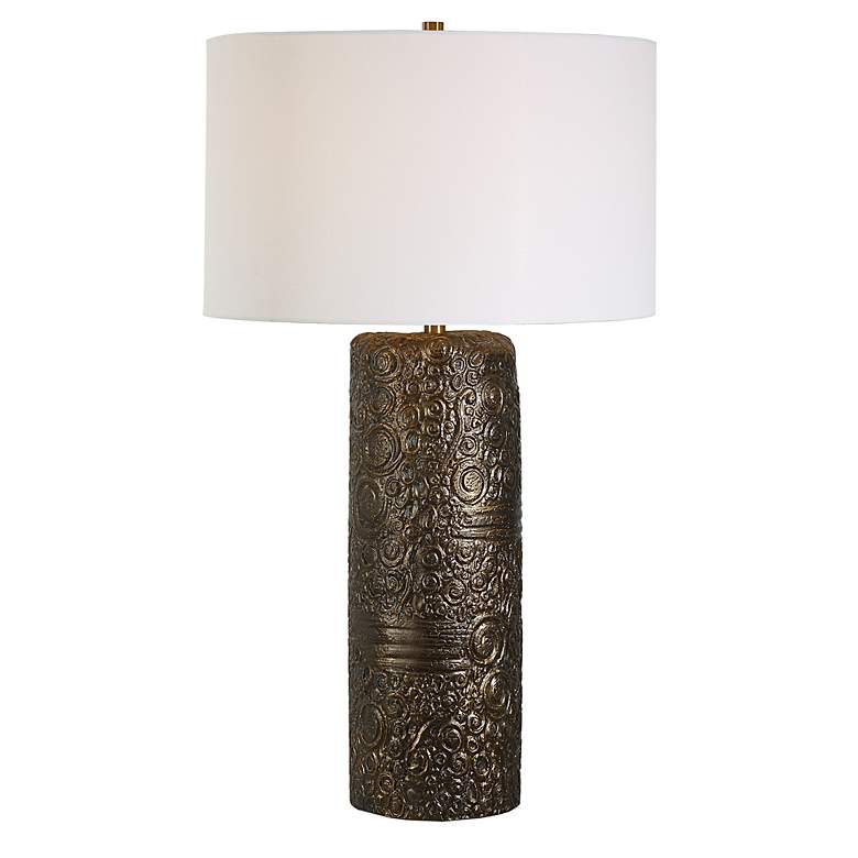 Image 2 Uttermost Malaga 35 1/2" Modern Aged Bronze Ceramic Table Lamp