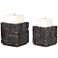 Uttermost Malak Steel Patina Pillar Candle Holders Set of 2