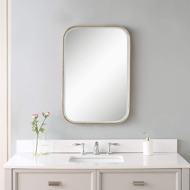 Image 5 Uttermost Malay Gold Bamboo 20 1/4" x 30" Vanity Wall Mirror more views