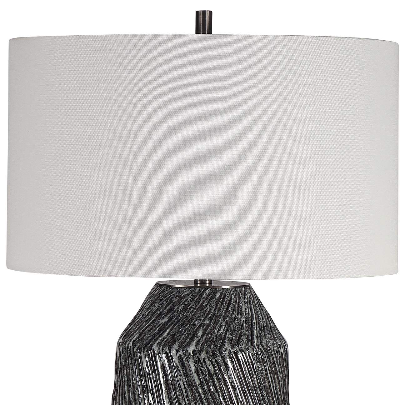 Uttermost Malaya Black and White Ceramic Table Lamp - #87N18 | Lamps Plus
