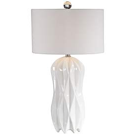 Image2 of Uttermost Malena 30 1/4" Modern Glazed Glossy White Ceramic Table Lamp