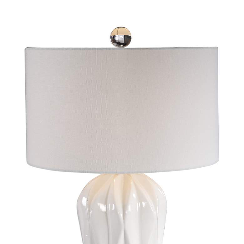 Image 3 Uttermost Malena 30 1/4 inch Modern Glazed Glossy White Ceramic Table Lamp more views