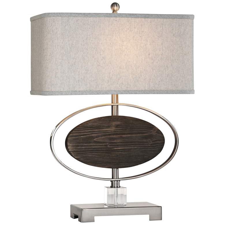 Image 1 Uttermost Malik Brushed Nickel and Espresso Stain Table Lamp