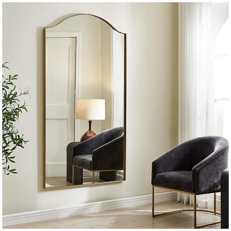 Image 3 Uttermost Mallorca 40" Wide x 72" High Brass Wall Mirror more views