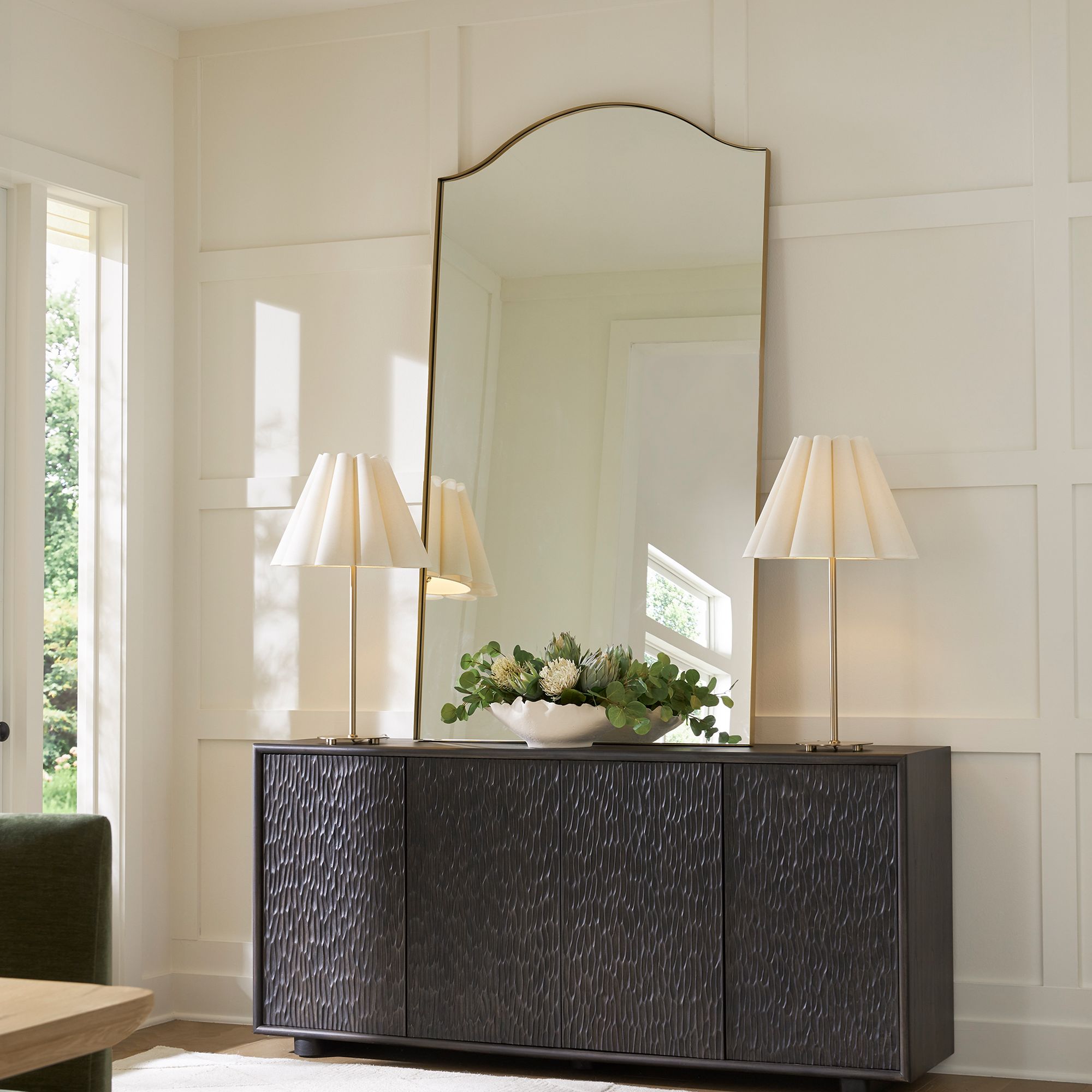 Image 7 Uttermost Mallorca 40" Wide x 72" High Brass Wall Mirror more views