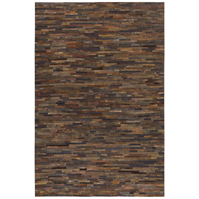 Image 1 Uttermost Malone 5&#39;x8&#39; Rust Brown Patchwork Area Rug