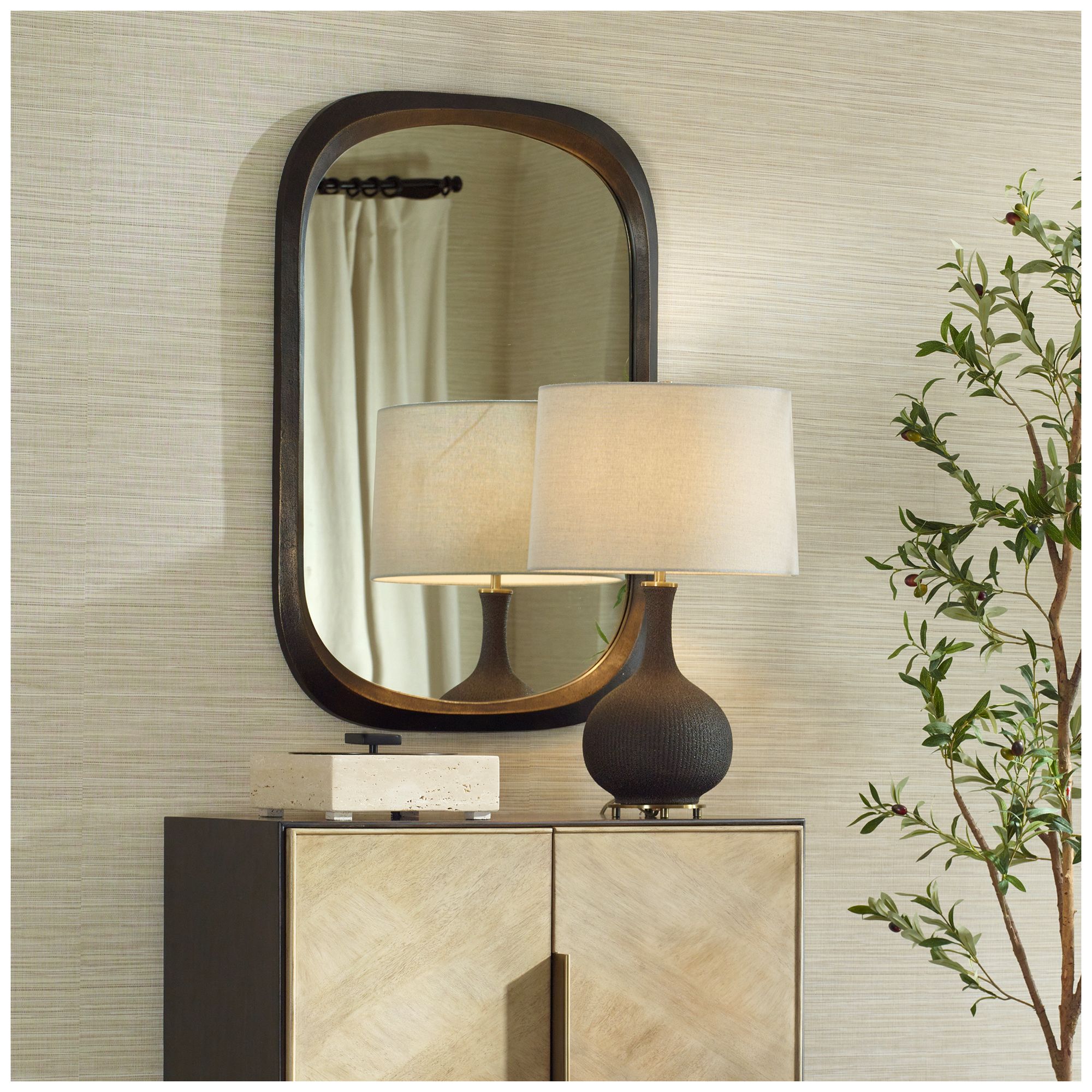 Image 3 Uttermost Malone Bronze 24" x 36 1/2" Wall Mirror more views
