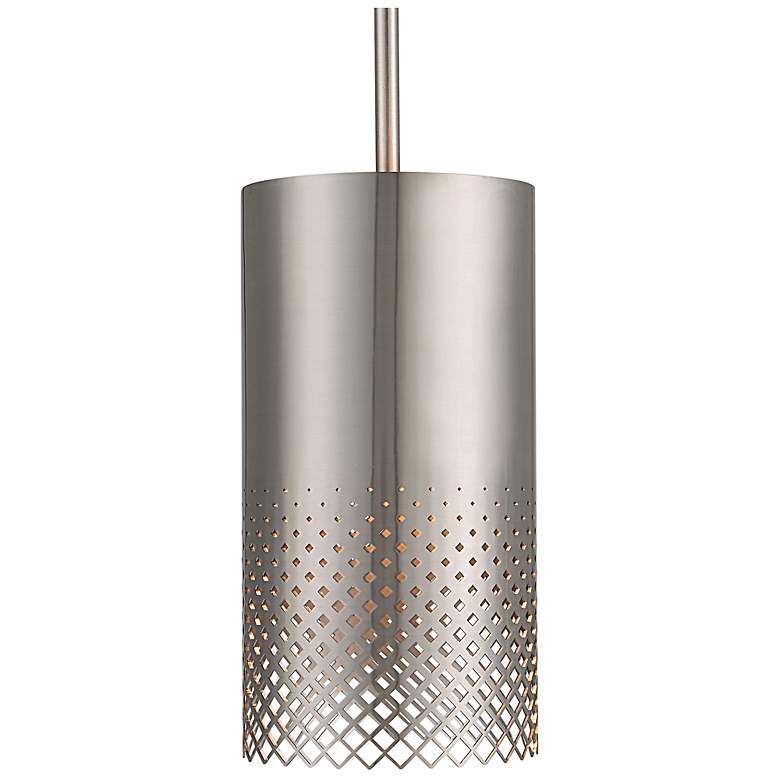 Image 2 Uttermost Manheim 6" Wide Satin Nickel Cylinder Mini Pendant