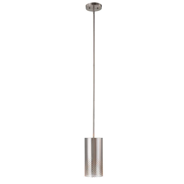 Image 3 Uttermost Manheim 6" Wide Satin Nickel Cylinder Mini Pendant more views
