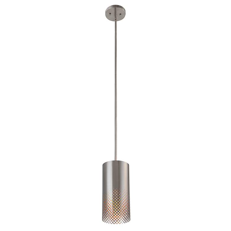 Image 4 Uttermost Manheim 6" Wide Satin Nickel Cylinder Mini Pendant more views