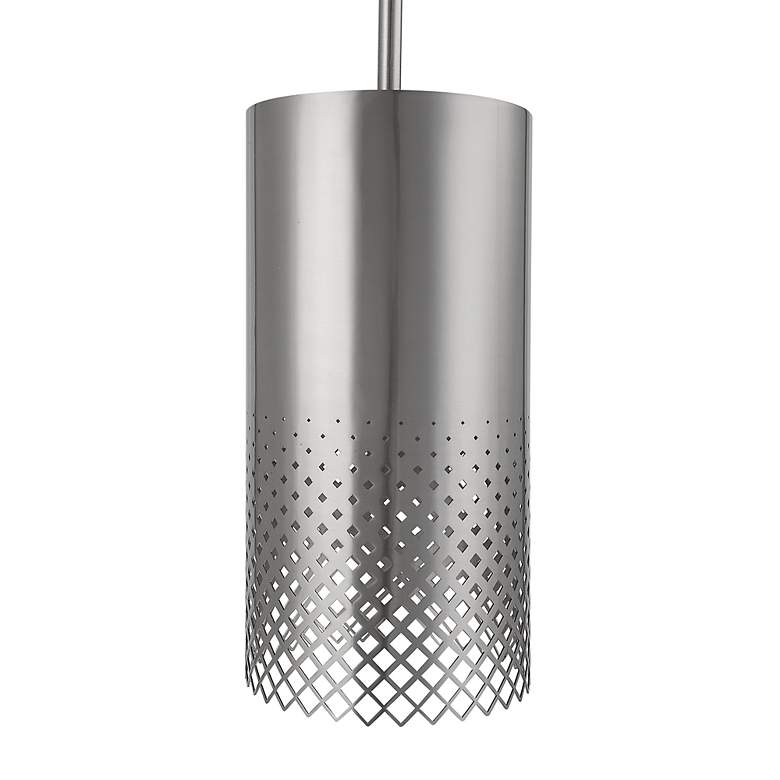Image 6 Uttermost Manheim 6" Wide Satin Nickel Cylinder Mini Pendant more views