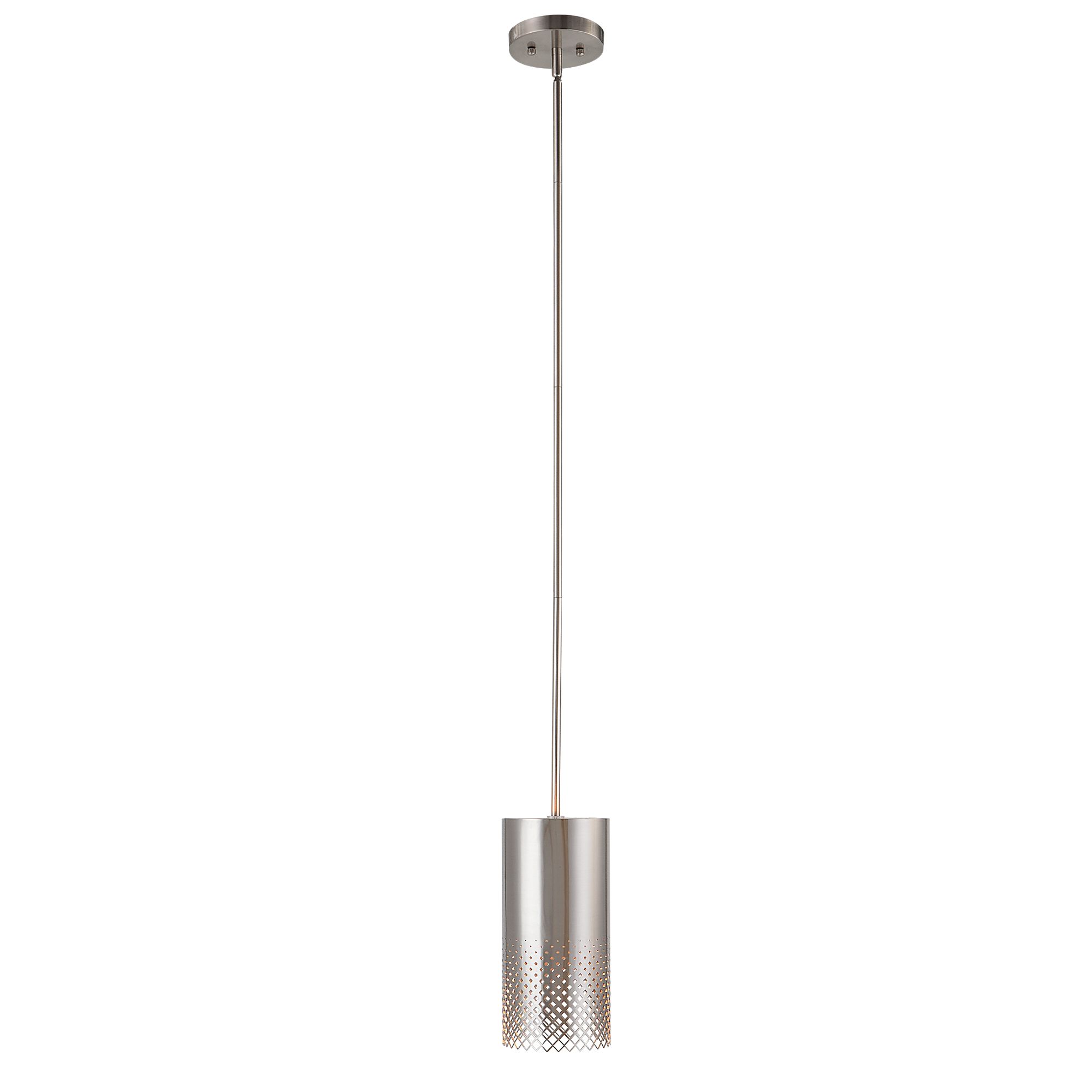Uttermost Manheim 6" Wide Satin Nickel Cylinder Mini Pendant