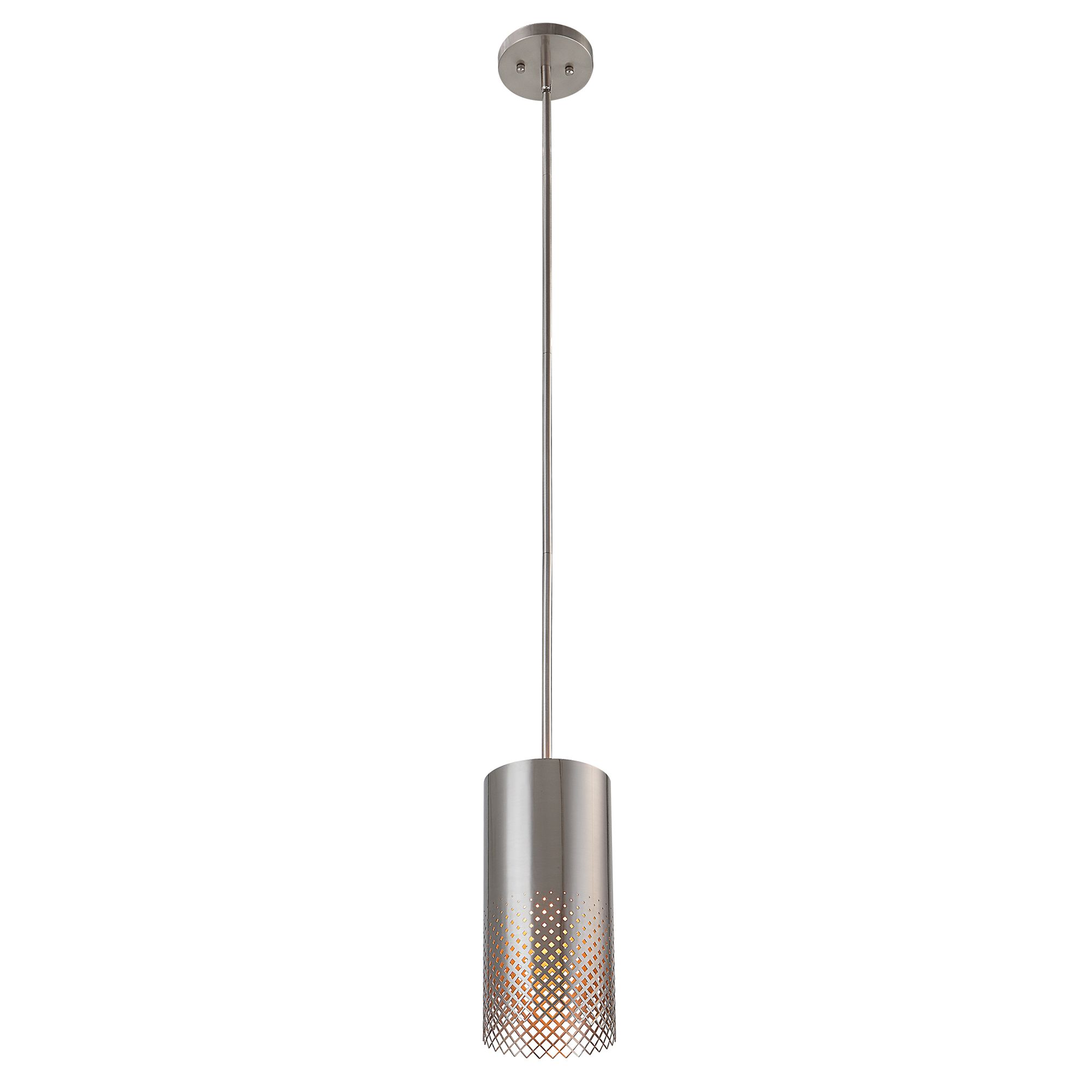 Uttermost Manheim 6" Wide Satin Nickel Cylinder Mini Pendant