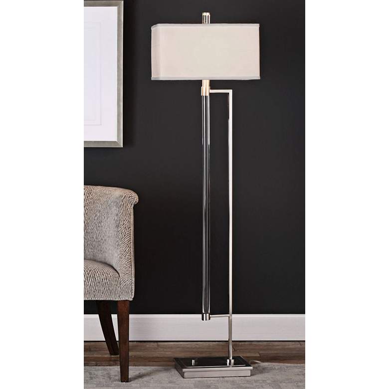 Image 1 Uttermost Mannan 64 1/4 inch High Acrylic and Nickel Floor Lamp