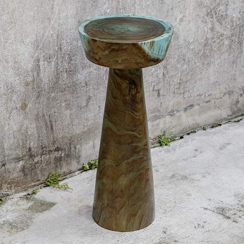 Image 3 Uttermost Mano 24 1/2" Wide Blue and Green Drink Table more views