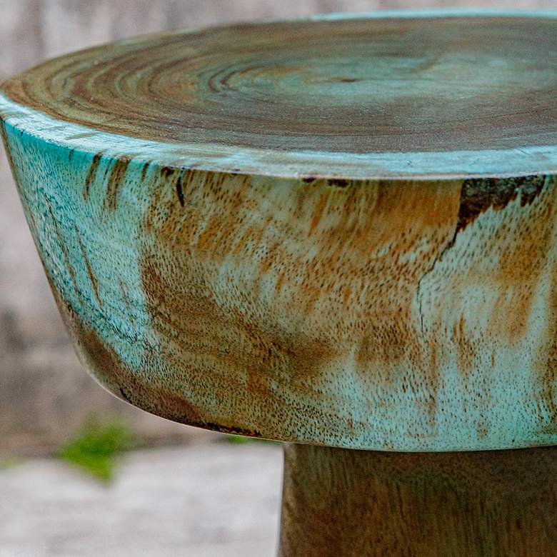 Image 6 Uttermost Mano 24 1/2" Wide Blue and Green Drink Table more views