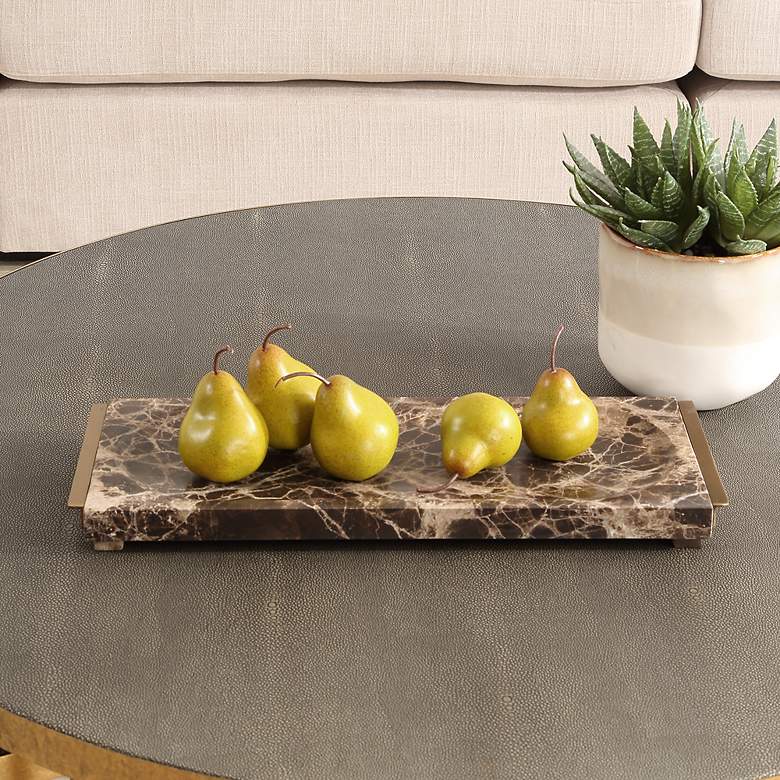 Image 3 Uttermost Marble Crest 18 7/8" L x 1 3/8" H Tray more views