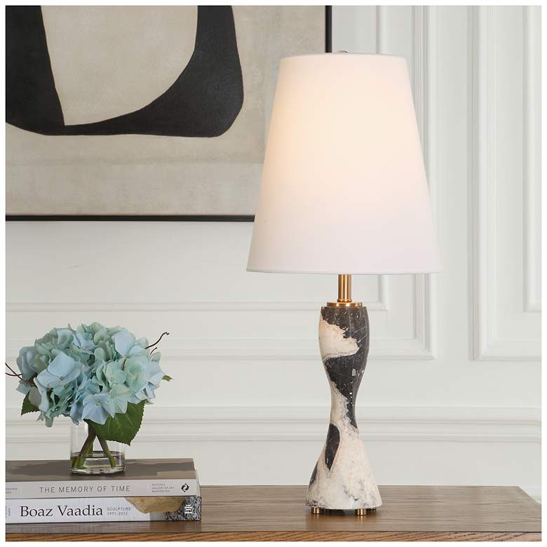 Image 1 Uttermost Marcela 25" Black and White Marble Buffet Lamp
