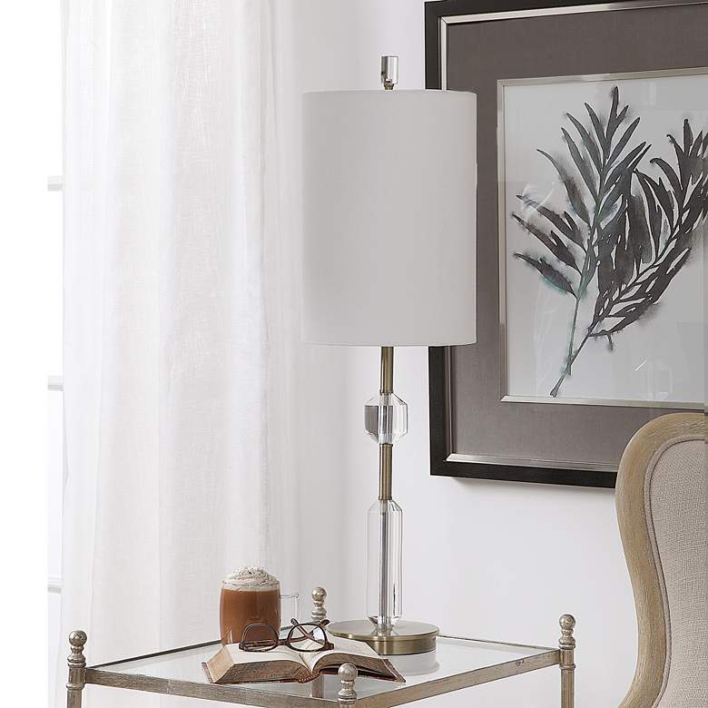 Image 1 Uttermost Margo 33 1/4" Steel and Crystal Buffet Table Lamp