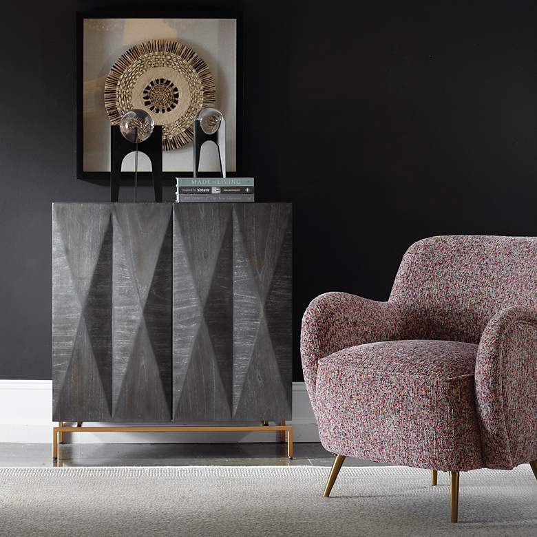 Image 1 Uttermost Marico 34" High Ebony and Gold Console Cabinet