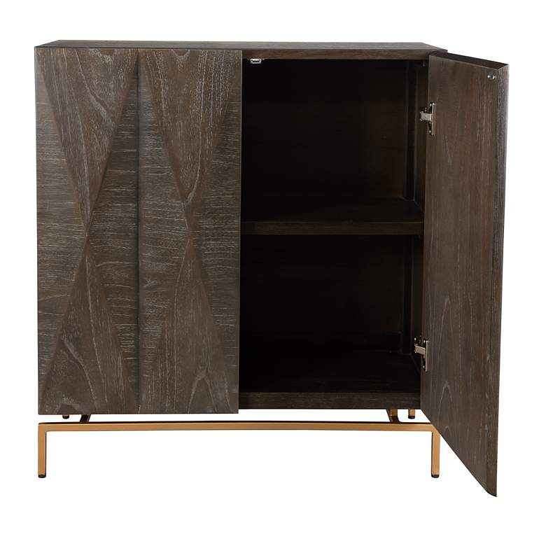 Image 4 Uttermost Marico 34" High Ebony and Gold Console Cabinet more views