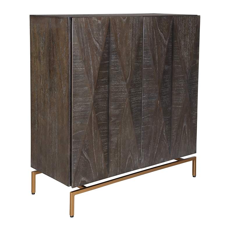 Image 5 Uttermost Marico 34" High Ebony and Gold Console Cabinet more views