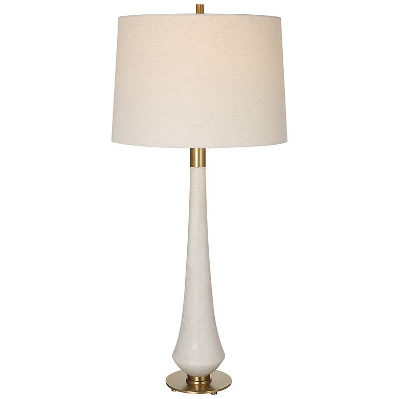 Image 2 Uttermost Marille 35 1/2" Modern Faux Ivory Stone Buffet Table Lamp
