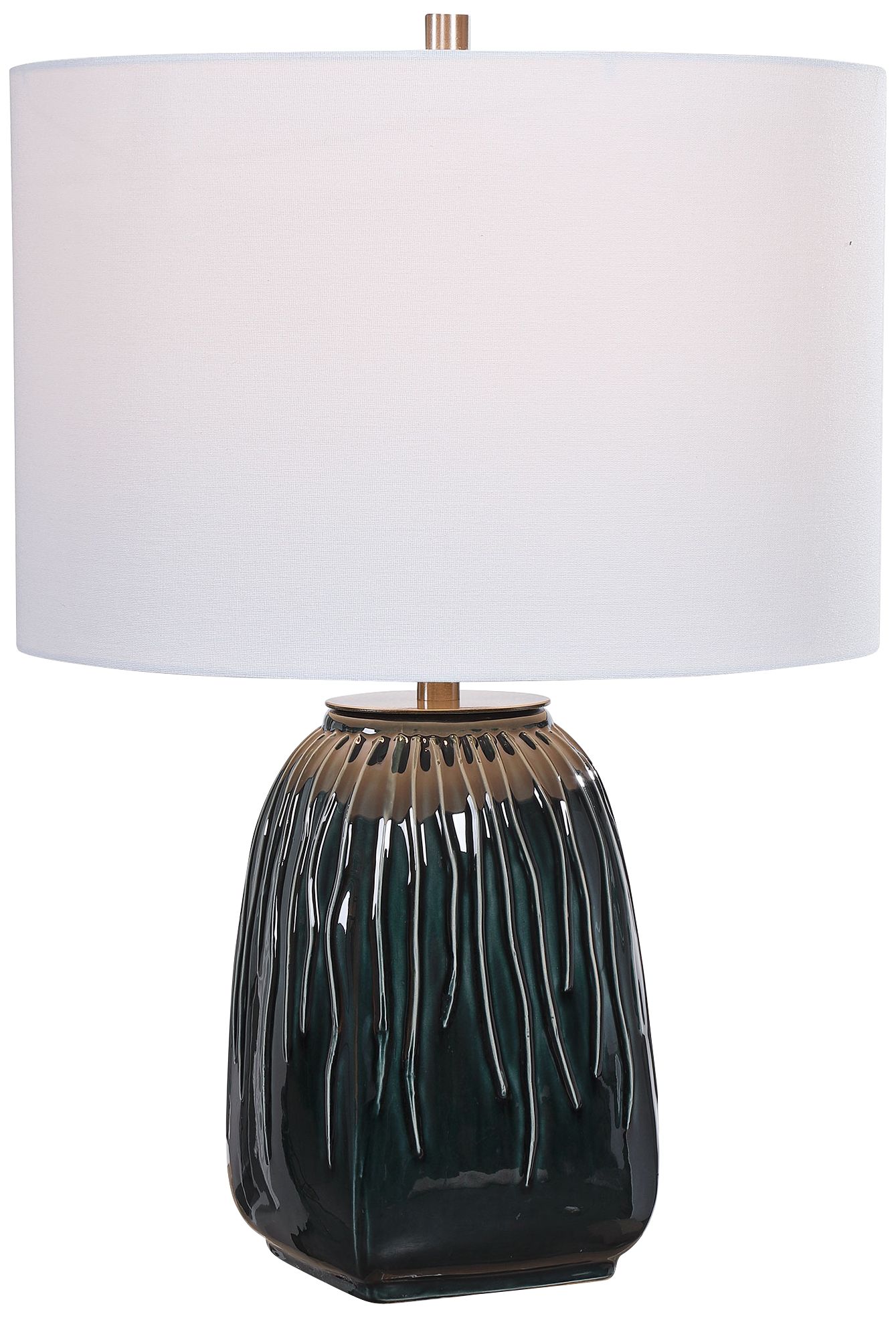 Uttermost Marimo Deep Teal Glaze Ceramic Accent Table Lamp