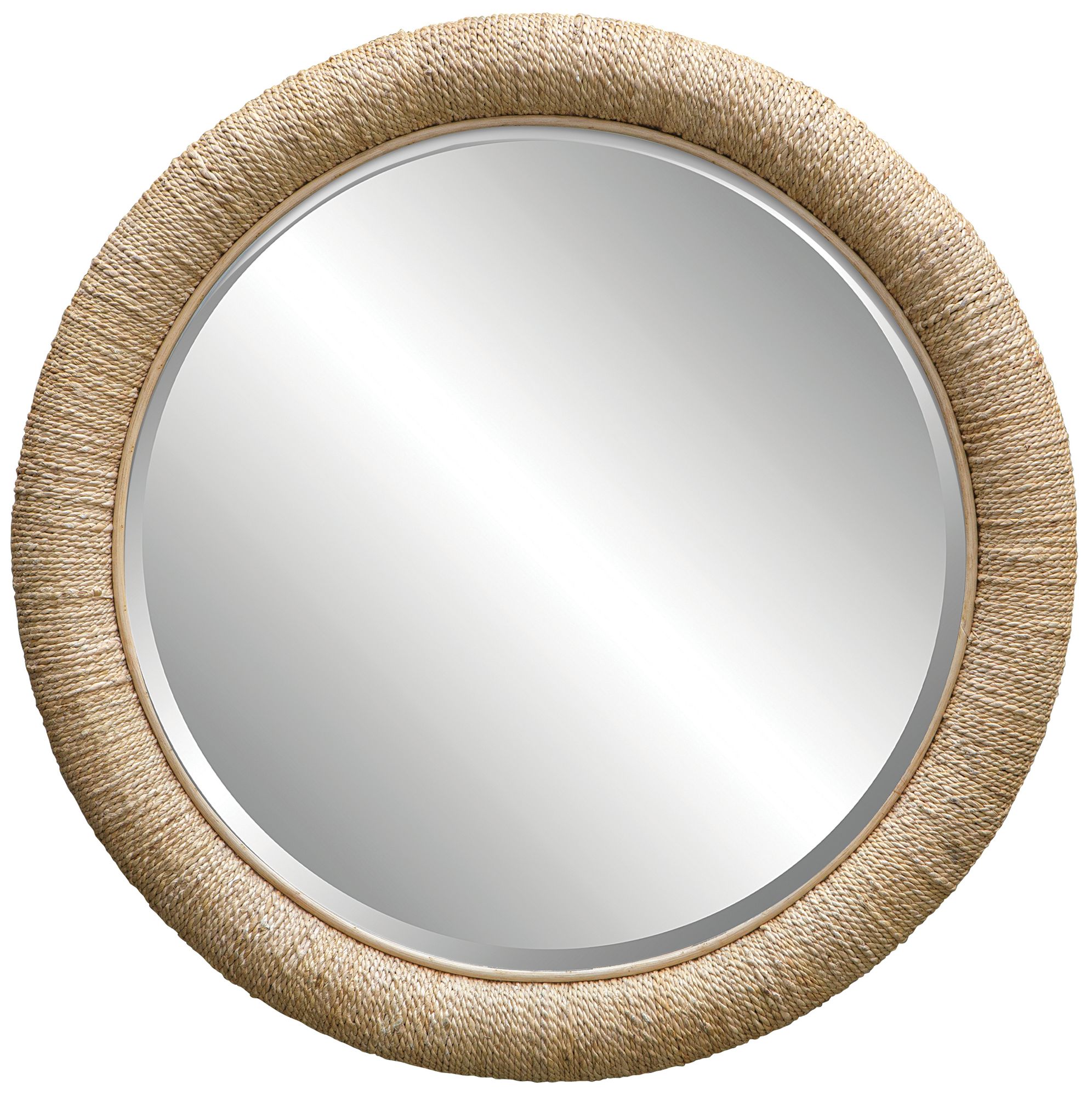 Image 2 Uttermost Mariner 47" Natural Wood and Rope Round Wall Mirror