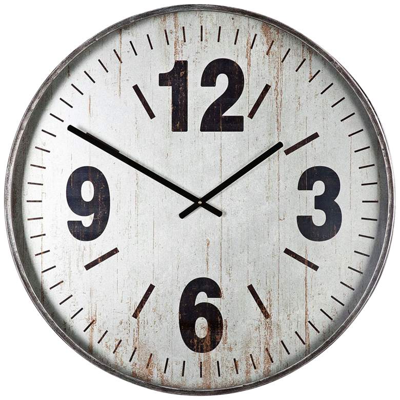 Image 1 Uttermost Marino 30 1/4 inch Wide Rustic Wall Clock