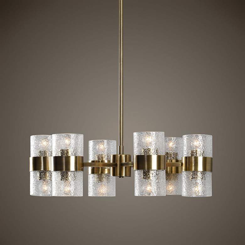 Image 1 Uttermost Marinot 26" Wide Antique Brass 12-Light Chandelier