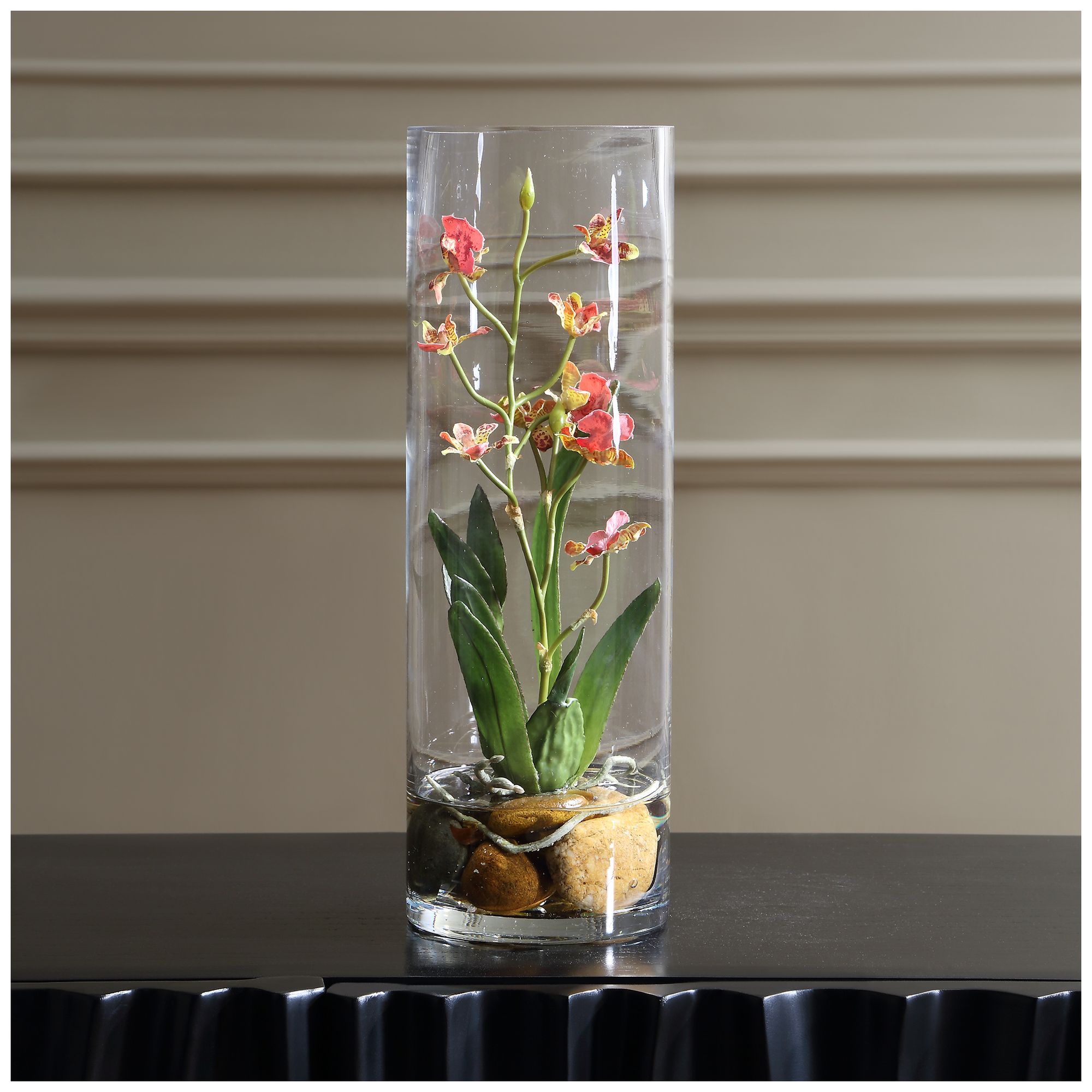 Image 2 Uttermost Mariposa Faux Pink Orchid in Glass Vase more views
