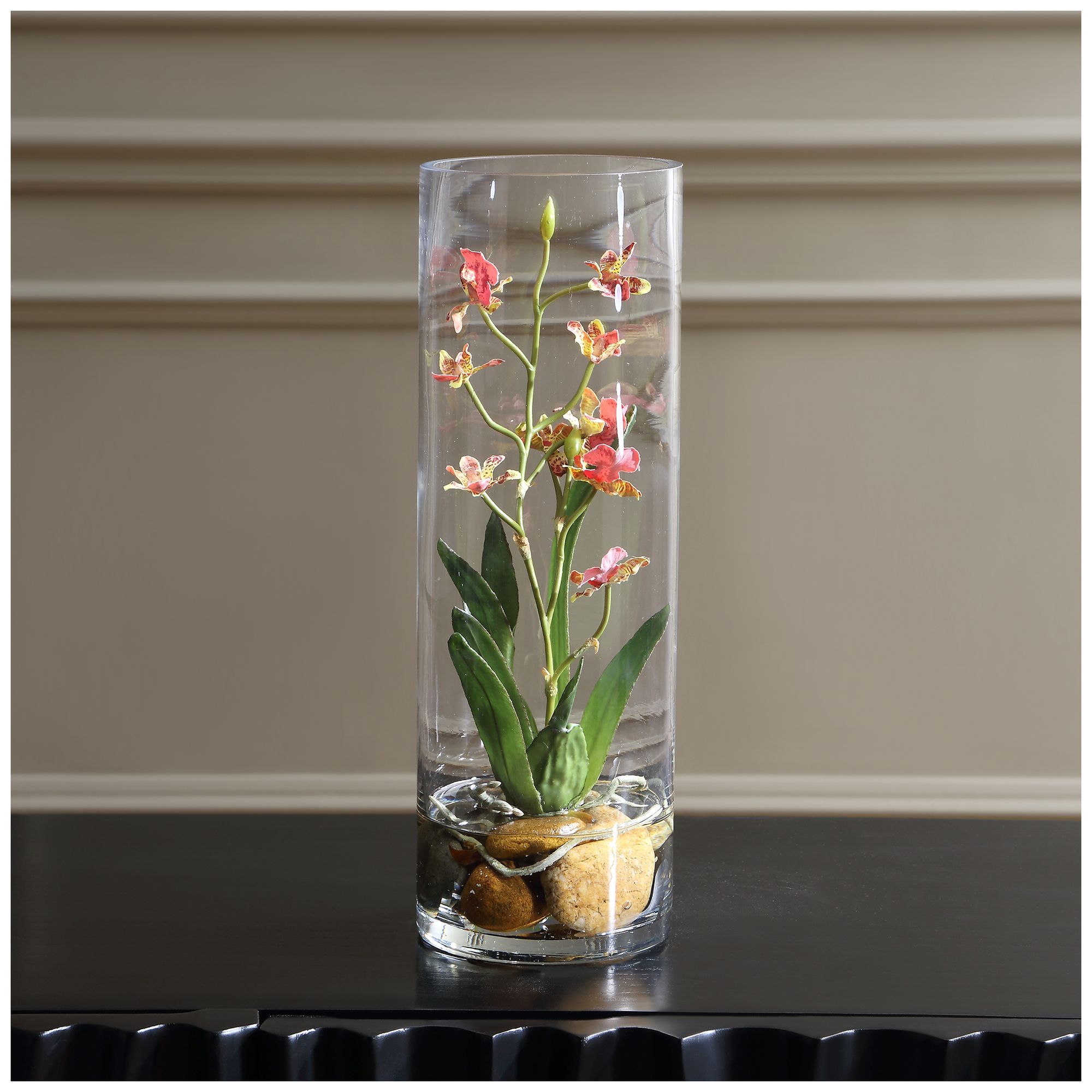 Image 3 Uttermost Mariposa Faux Pink Orchid in Glass Vase more views