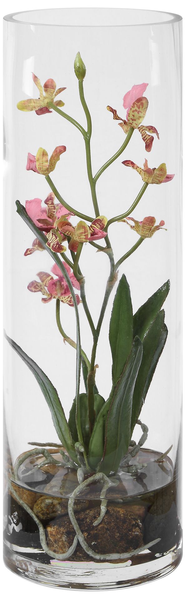 Image 4 Uttermost Mariposa Faux Pink Orchid in Glass Vase more views
