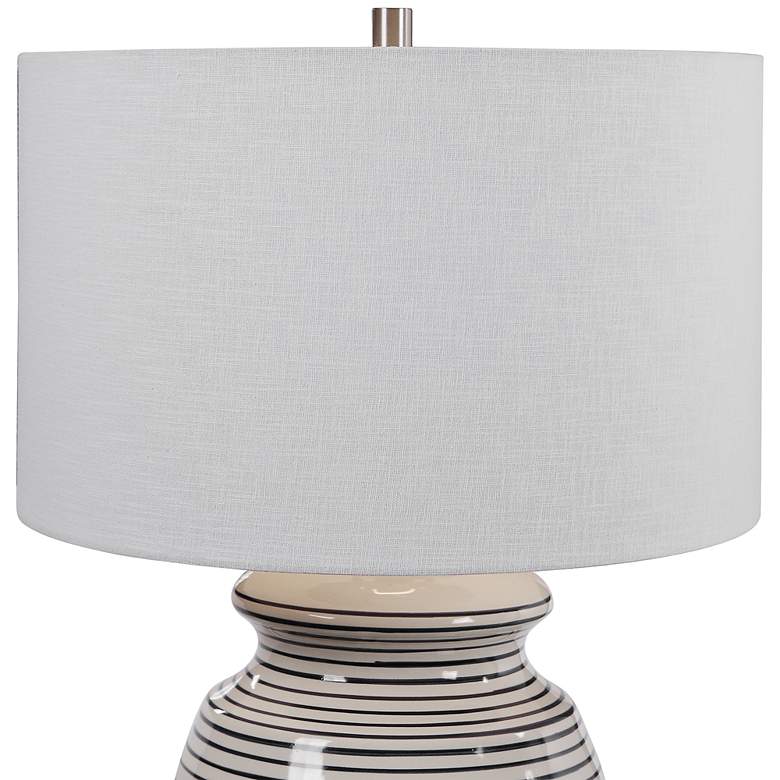 Image 5 Uttermost Marisa Off-White Blue Stripe Ceramic Table Lamp more views