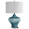 Uttermost Marjorie Frosted Turquoise Fluted Vase Table Lamp