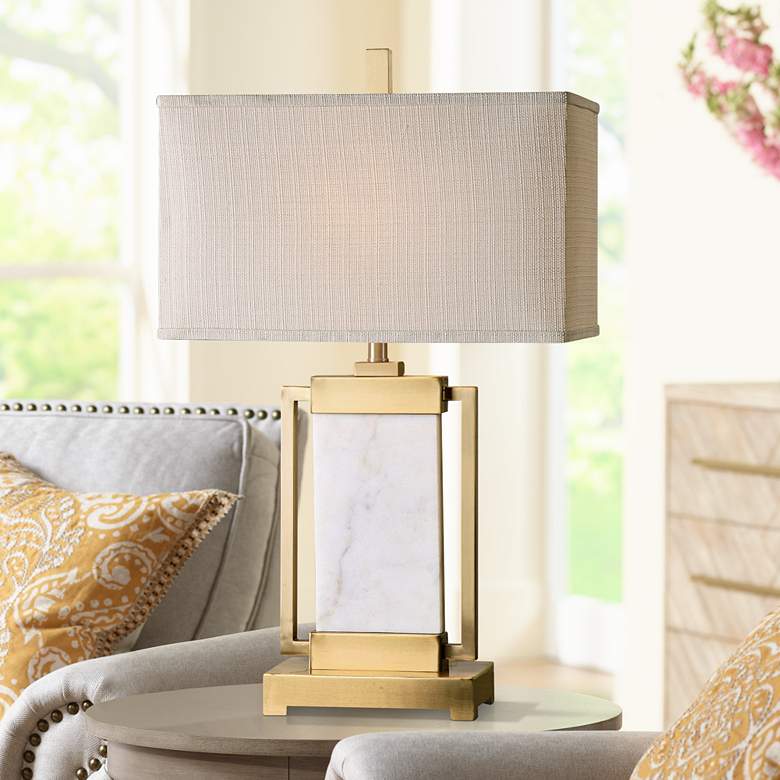 Image 1 Uttermost Marnett White Marble Table Lamp