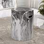 3_Uttermost Marvel Black White Marbled Ceramic Garden Stool more views