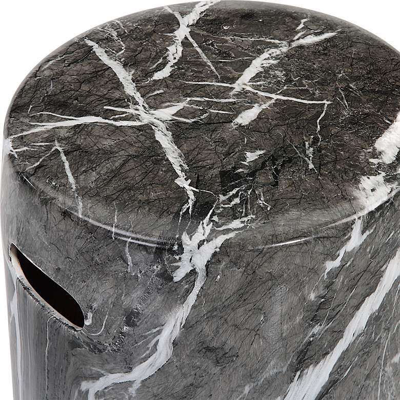 Image 6 Uttermost Marvel Black White Marbled Ceramic Garden Stool more views