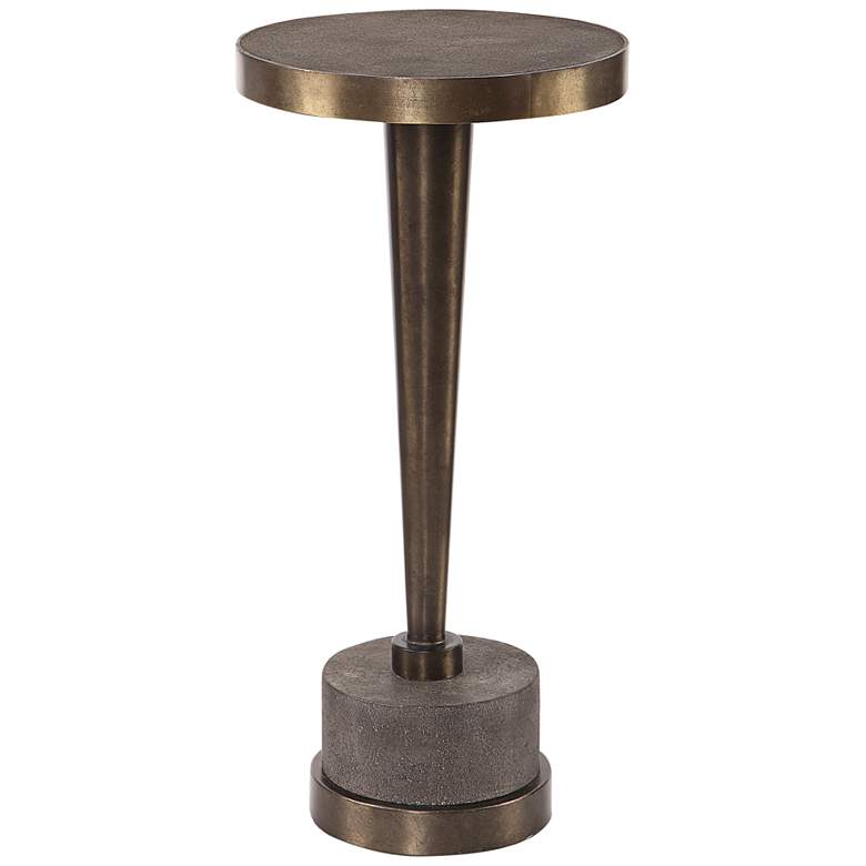 Image 2 Uttermost Masika 10 1/2" Wide Bronze and Gray Drink Table
