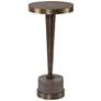Uttermost Masika 10 1/2" Wide Bronze and Gray Drink Table