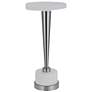 Uttermost Masika 10 1/2"W Nickel w/ White Marble Drink Table