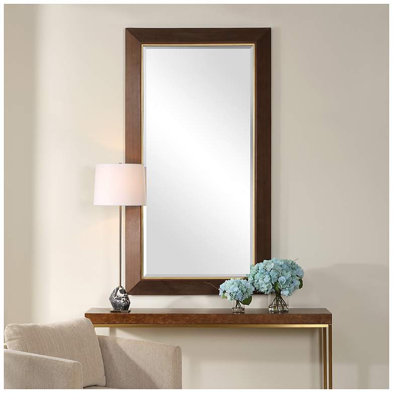 Image 1 Uttermost Matheson 37 3/4" x 68" Dark Brown Mirror
