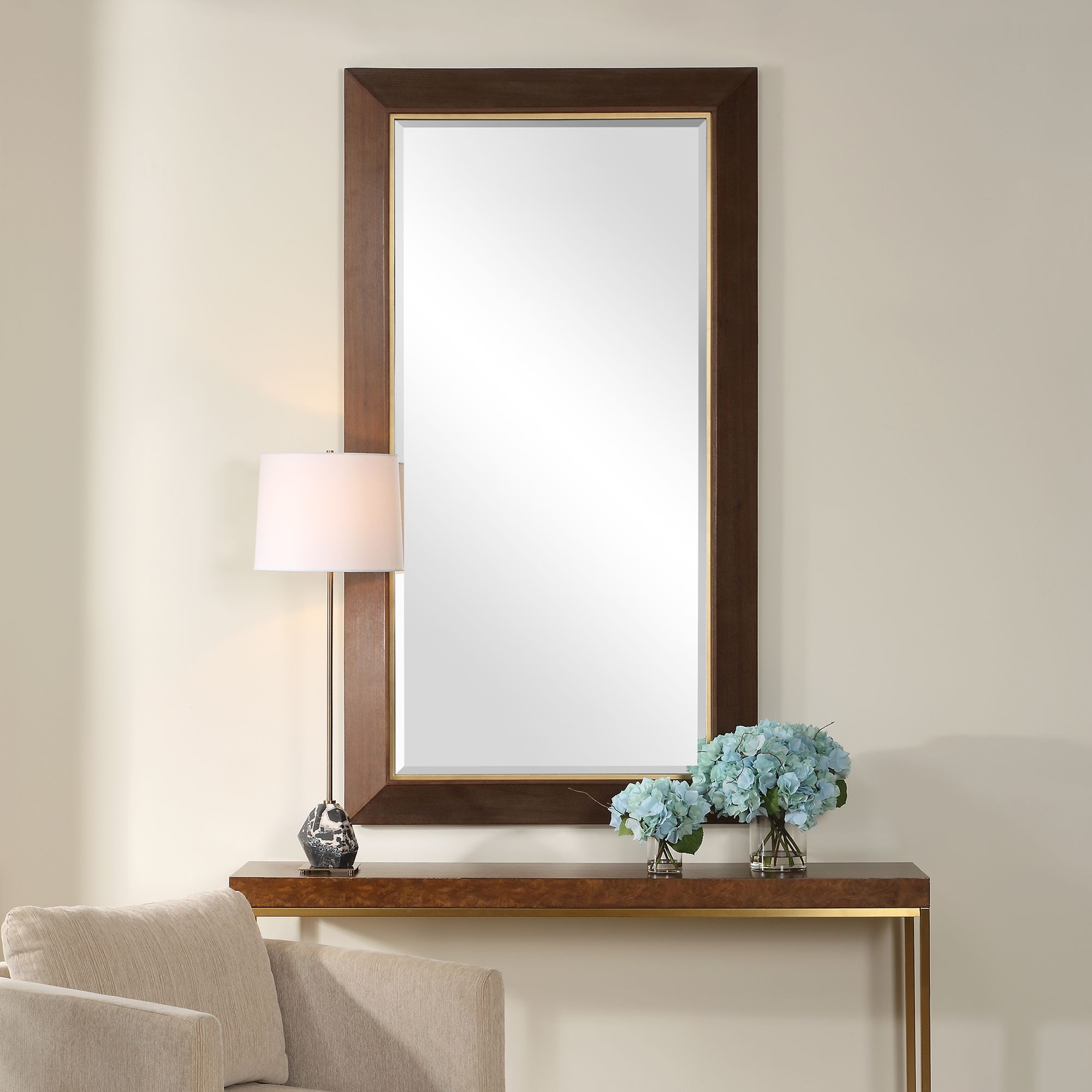 Uttermost Matheson 37 3/4" x 68" Dark Brown Mirror