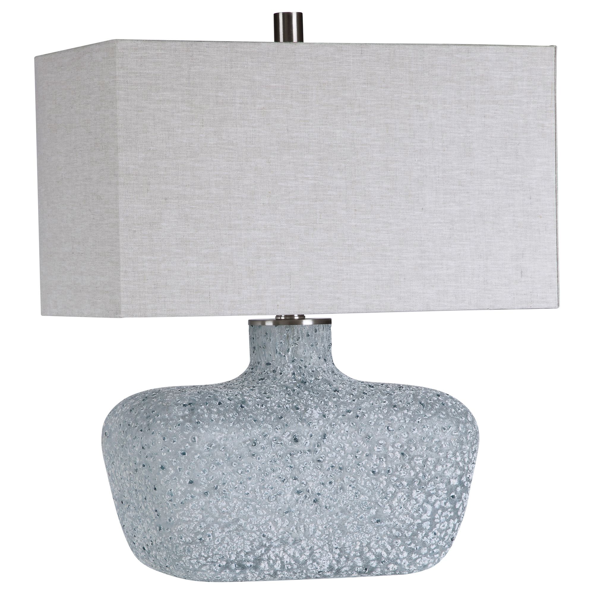 Uttermost Matisse White and Blue Green Modern Art Glass Table Lamp
